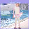 Maillot de bain pour enfants Filles Manches longues Pantalon long Combinaison anti-UV pour activités aquatiques