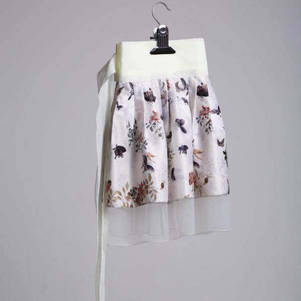 Šifonová mini sukyně s pasem a vzorem Jaegae (Moderní Hanbok)