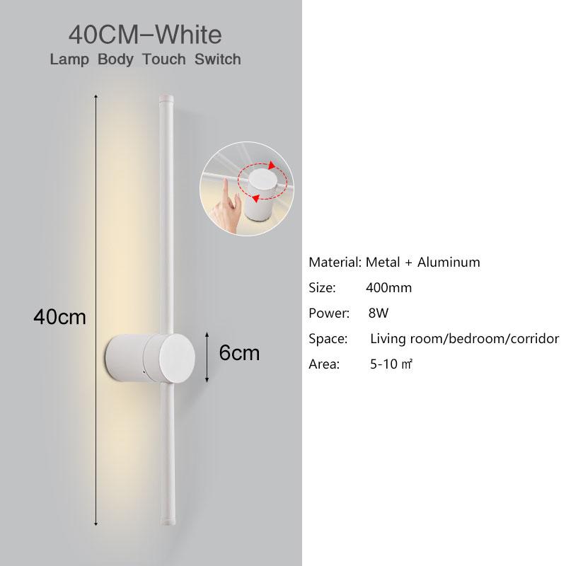 Indoor Touch Switch Dimmable LED Wall Lights for Living Room Bedroom 360° Rotatable Dimming Wall Lamps Wall Sconce Black White