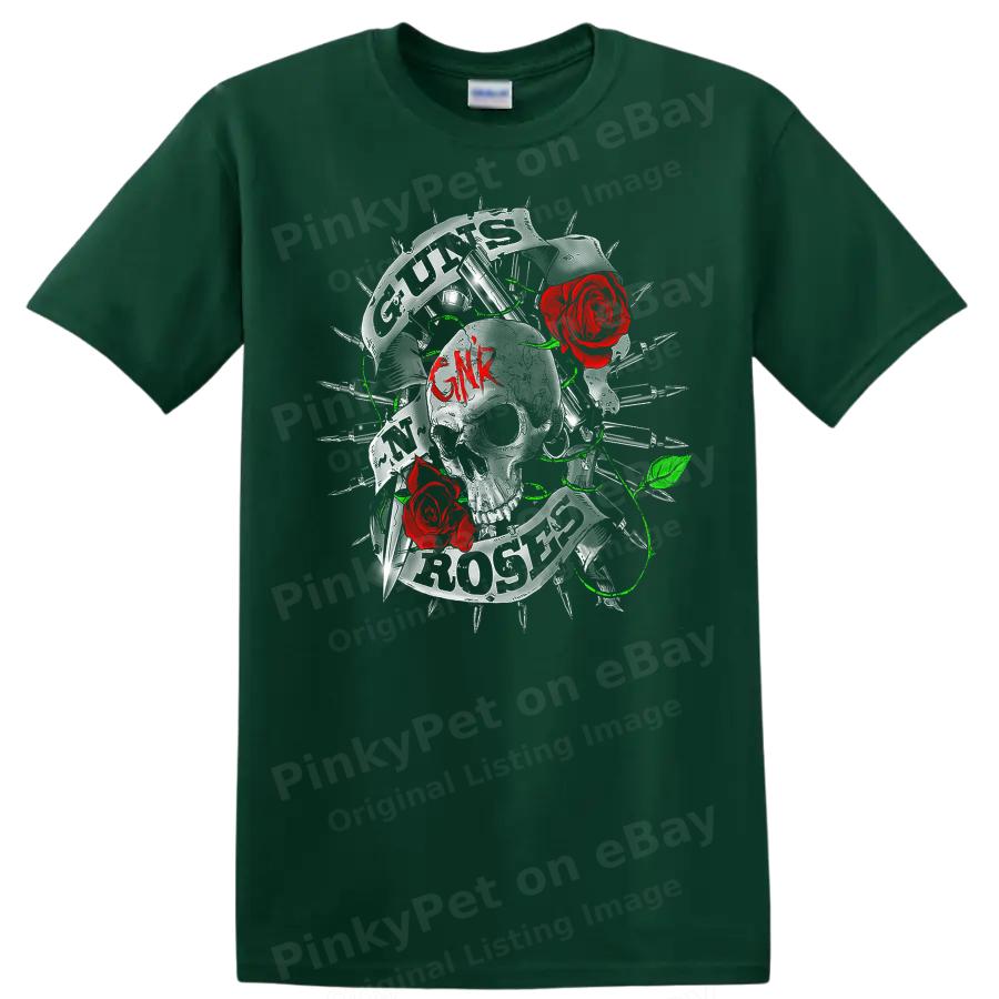 Rose Graphic T Shirt Floral Design Retro Art Music Theme Tee