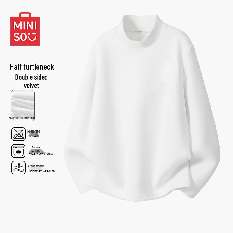 MINISO Men s Thermal Mock Neck Long Sleeve Shirt XL