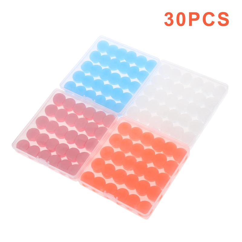 30Pcs Silicone Ear Plugs Reusable Earplugs For Sleeping Swimming Traveling Working Studying Noise Reduction Flexible Ear Plugs