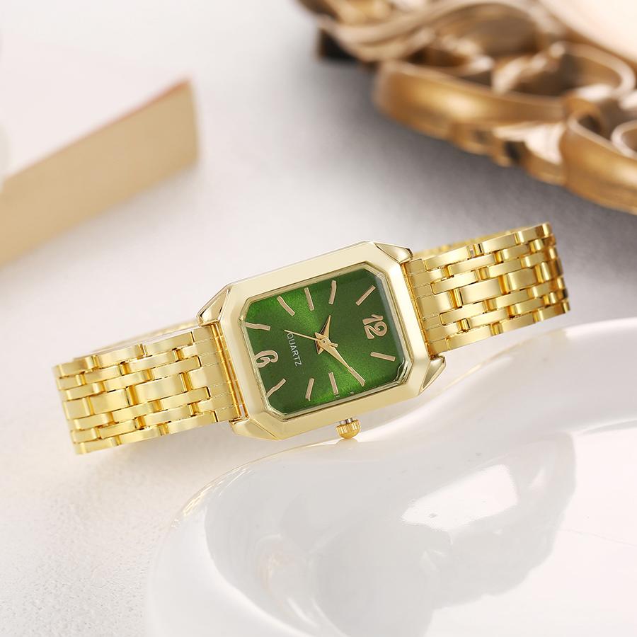 Fashionable and Luxurious All-match Rectangular Dial Alloy Quartz Watch for Women, Suitable for Daily Wear, Christmas Gifts