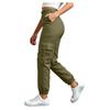 Women's High Waisted Cargo Pants Loose Fit Color Casual Jogger Pants with Pockets
