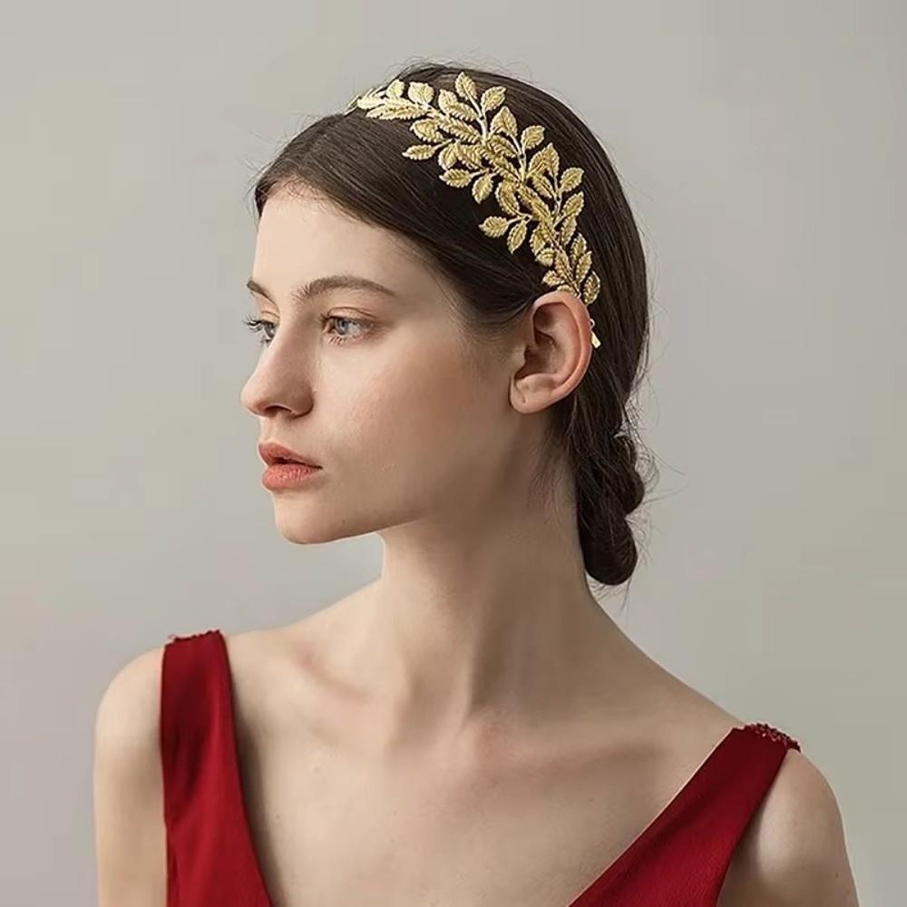 Gold Color Vine Head Crown Adjustable Hair Hoop Luxury Bridal Headband