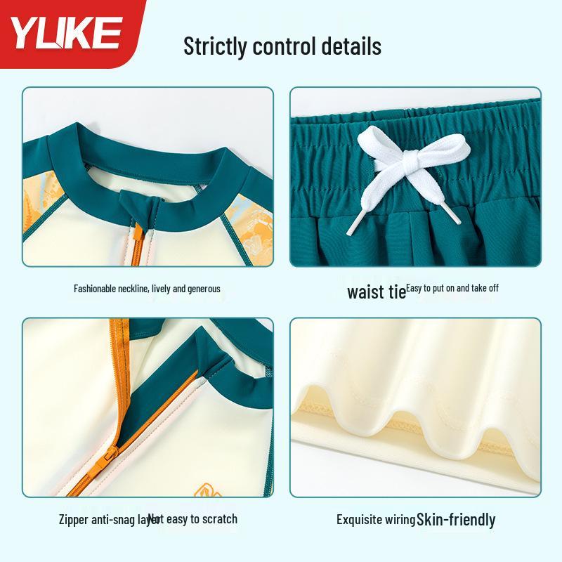 Boys' Long Sleeve & Pants Sunscreen Swimsuit 2025 - Kids' Split Swimwear Set