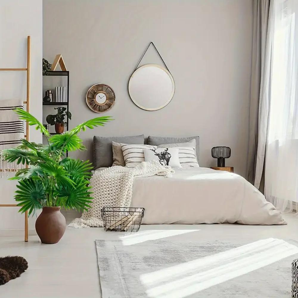 9-18 Leaves Artificial Tropical Palm Leaf Plant Palm Tree  Living Room Balcony Decoration