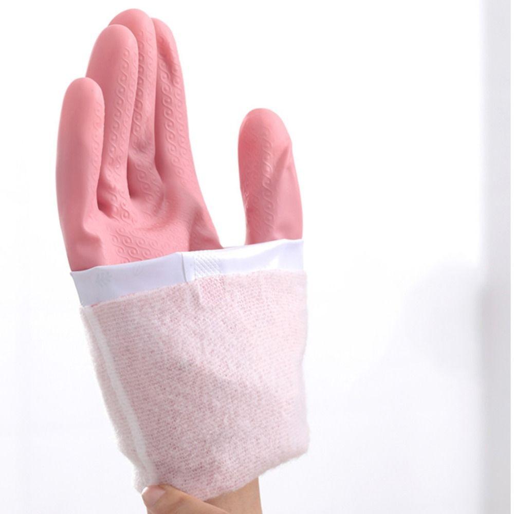 Latex Rubber Dish Washing Gloves Velvet Housework Gloves Winter Cleaning Gloves  To Protect Hands