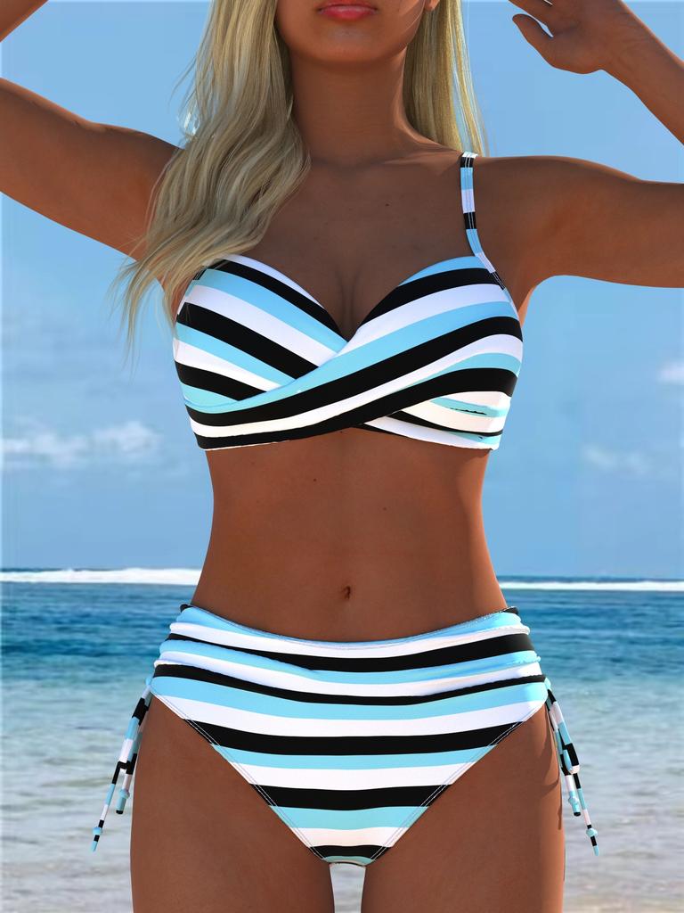 1011 European and American Print Split Two-piece Swimsuit Bikini Flower Series Sexy Beach