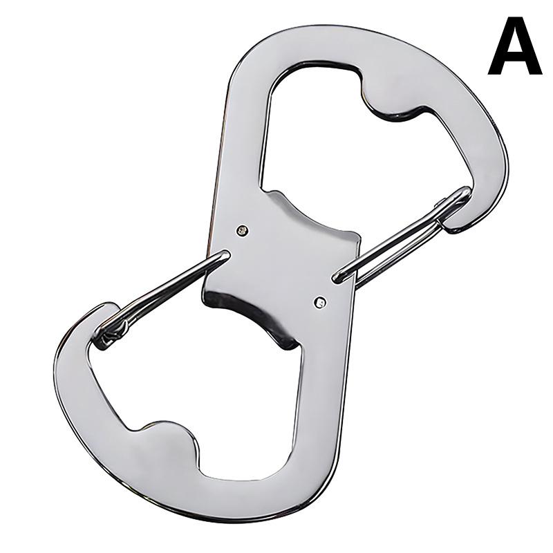 1Pc S Type Stainless Steel Carabiner Portable Mini Keychain Hook Anti-Theft Backpack Buckle Outdoor Camping Equipment