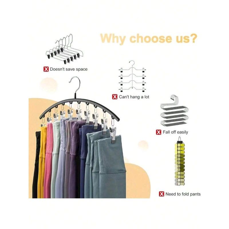 Clothes Hanger, Hanging Rack Space-Saving Curved Hanger For Yoga Pants And Leggings