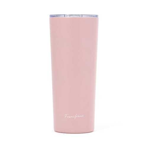 Francfranc Stainless Steel Tumbler with Lid, 650ml, Pink, Double-Layer Vacuum-Resistant, Insulated for Hot or Cold Drinks, Perfect for the Office or a