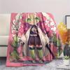 1PC Demon Slayer Print Flannel Blanket, High Quality All Seasons, Home Decor, Warmth and Comfort, Perfect for Christmas Gifts