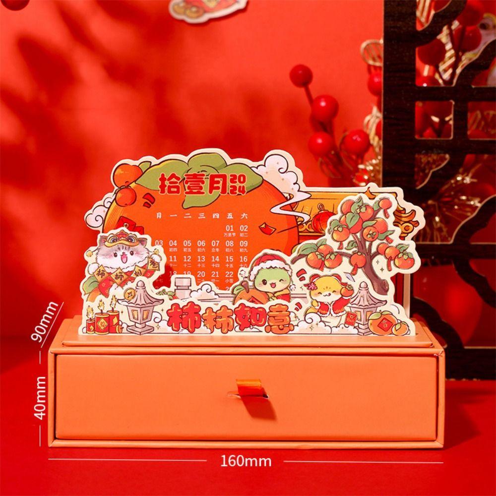 Mini Desktop Calendar Cartoon Lucky Calendar Agenda Organizer Fortune Cat Calendar Birthday Gifts