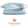 EHEYCIGA Satin King Pillow Cases Set of 2, Soft Pillowcases for Hair and Skin Similar to Silk, Blue Pillow Case 2 Pack with Envelope Closure, 20X40