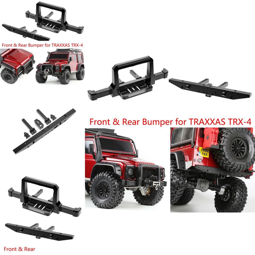 Cnc Aluminum Front Rear Winch Bumper Set For 1/10 Rc Crawler Traxxas Trx-4