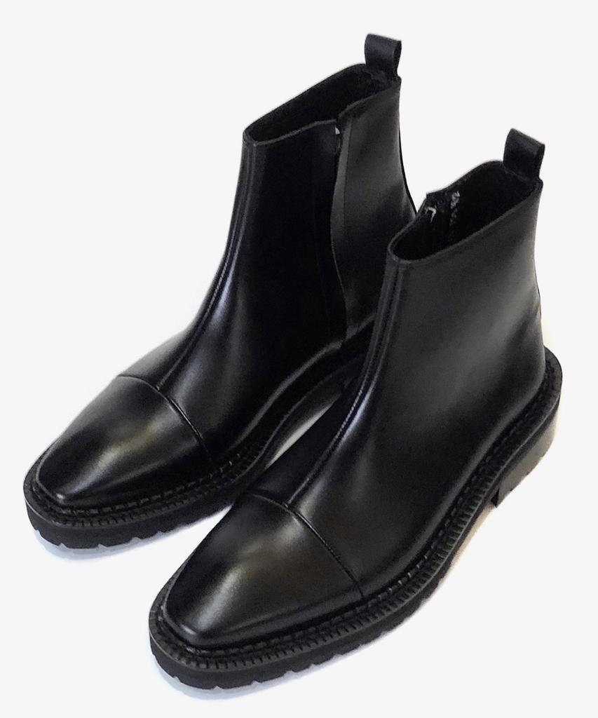 Joenshoe Bri-Fit Side Zipper Cut Worker Boots Black