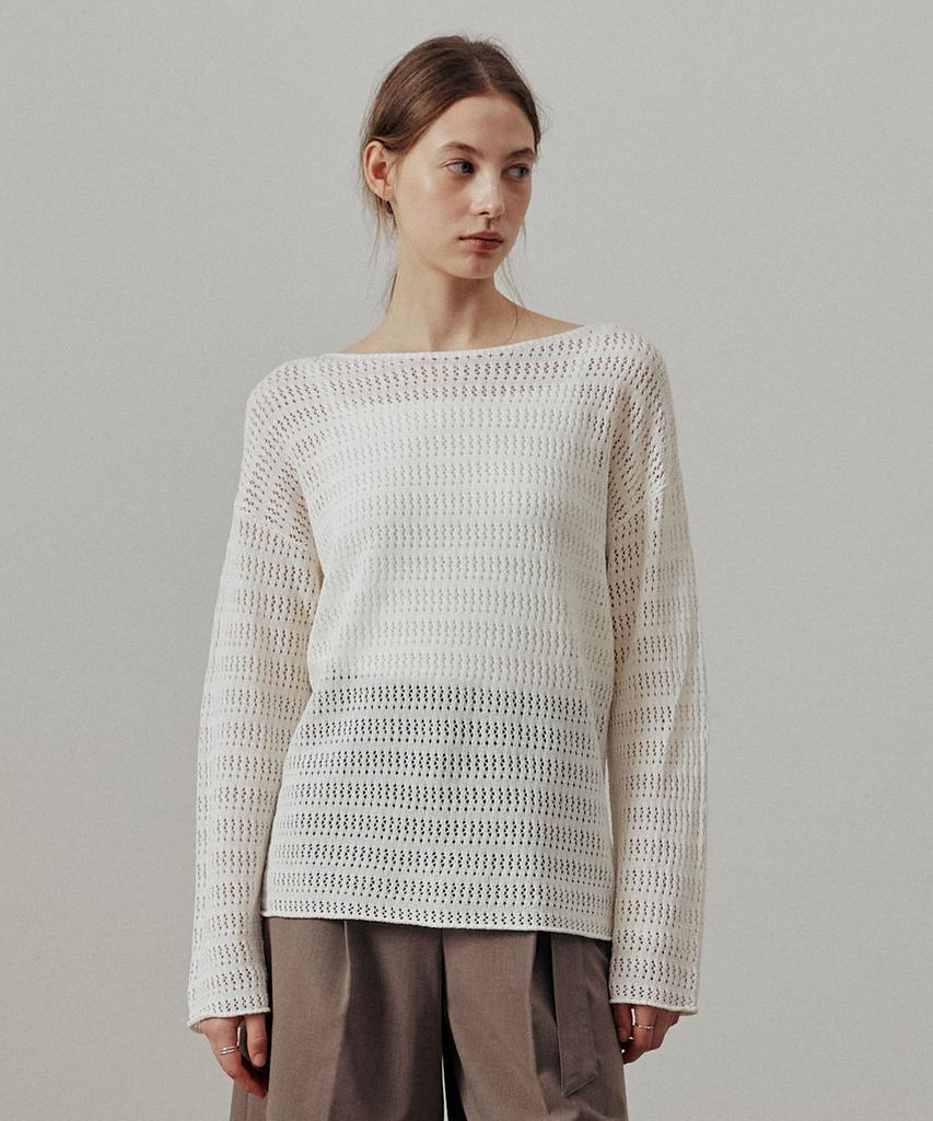 ARTID Linen Oversized See-Through Knit_Ivory