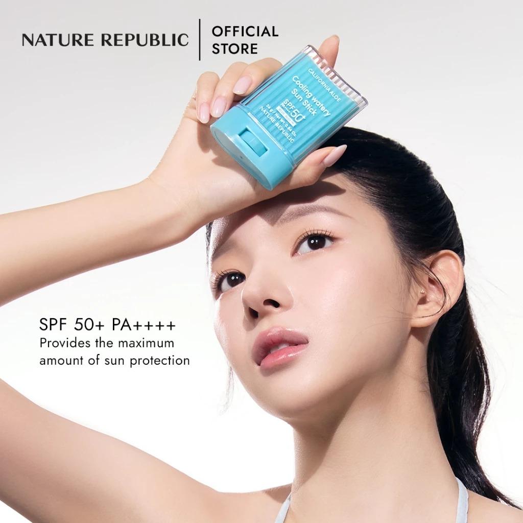 Nature Republic California Aloe Fresh Powdery/Cooling Watery Sun Stick 24g SPF50+ PA++++ SUNBLOCK