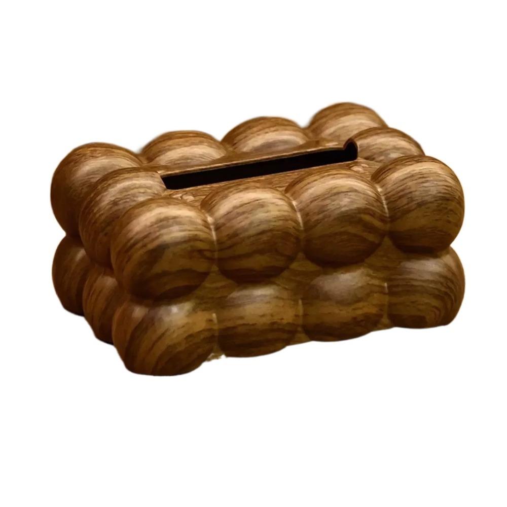 

Wood-grain Cloud Design Facial Tissue Holder Wide Opening Napkin Container Dining Room коричневый