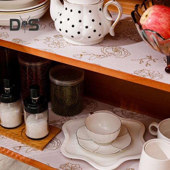 Waterproof Shelf Liners for Kitchen Cabinet Drawer Non-Adhesive Non-Slip Kitchen Shelf Liners Shelf Paper Double Protection Design Cupboard Mat