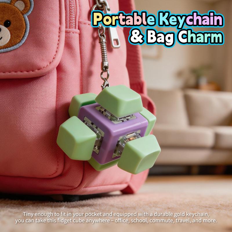 Neues Sechs-Tasten-Tastatur Fidget Spielzeug Clicker-Tastatur Fidget Schlüsselanhänger Knopf Fidget Geschenke für Erwachsene zur Stressbewältigung Schlüsselanhänger