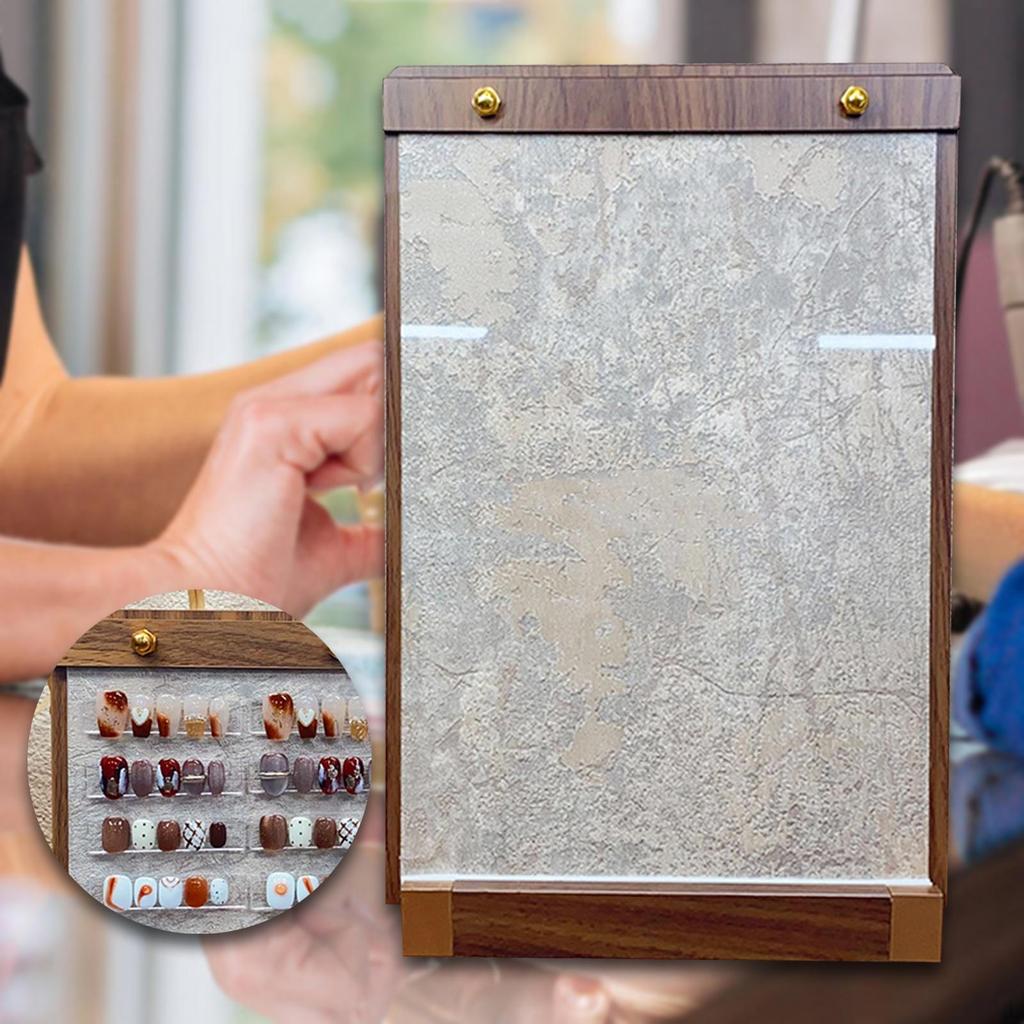 Decorative Nail Display Stand, Tip Sampler, Wooden Stand for Home Manicure