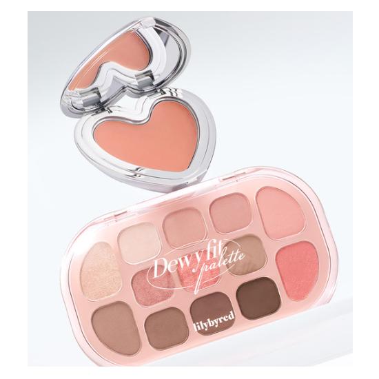Lilybyred [НАБОР] Палетка Dewy Fit + Мусс для щек Love Beam 03 Oatmeal (L383A)_03 Pomelo Mousse (L395A)