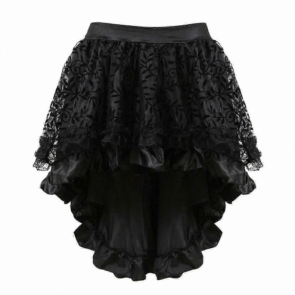 Retro Gothic Pirate Skirt for Women Mesh Cosplay Costume Punk Style
