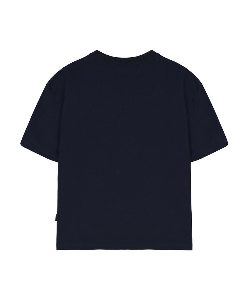 AOG PROJECT Solid Crop Short Sleeve T-Shirt (Navy)