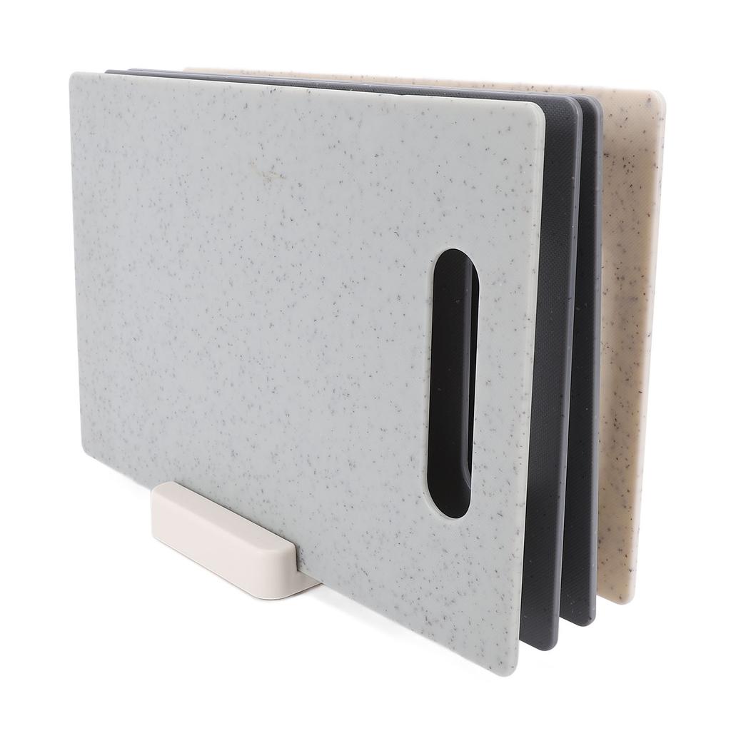 4PCS Cutting Board Set PP Plastic Anti Slip Chopping Boards with Stand for Meat Veggies Fruits