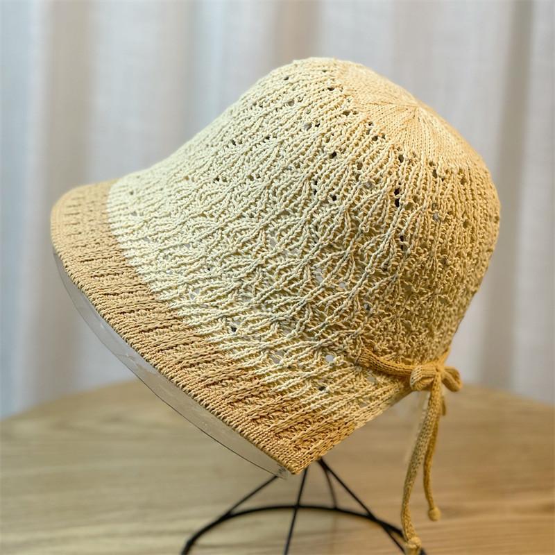 Adjustable Black White Beige Khaki Fisherman Hat With Big Brim For Women Spring Summer