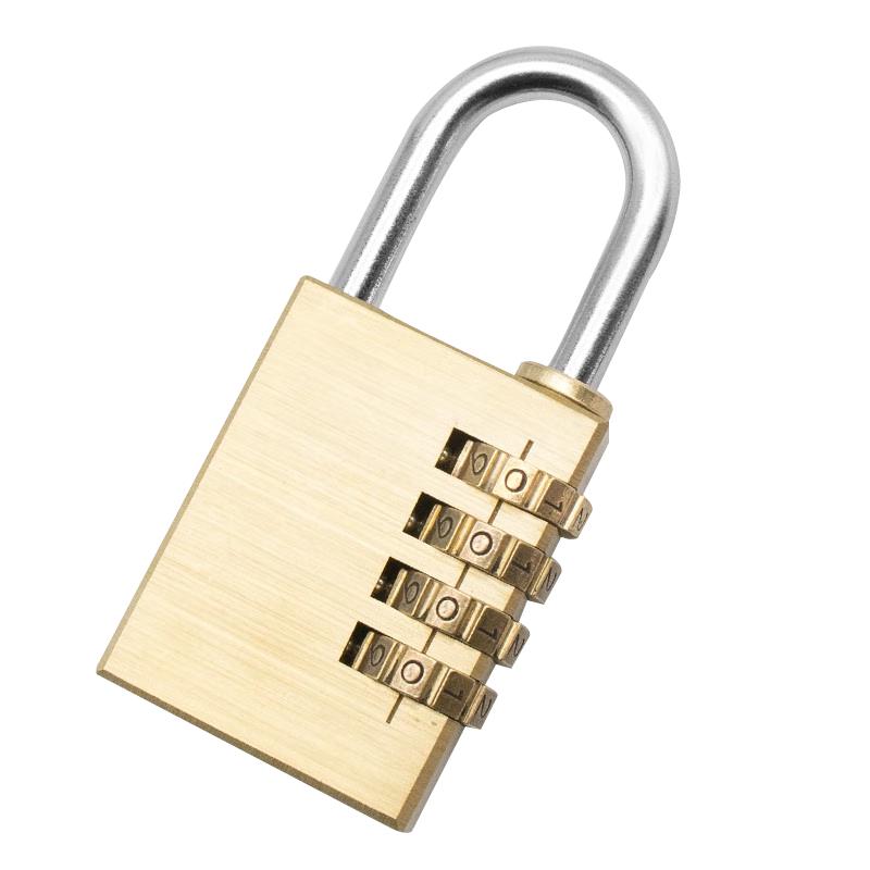 Wenstan Brass 4-Wheel Combination Padlock Large