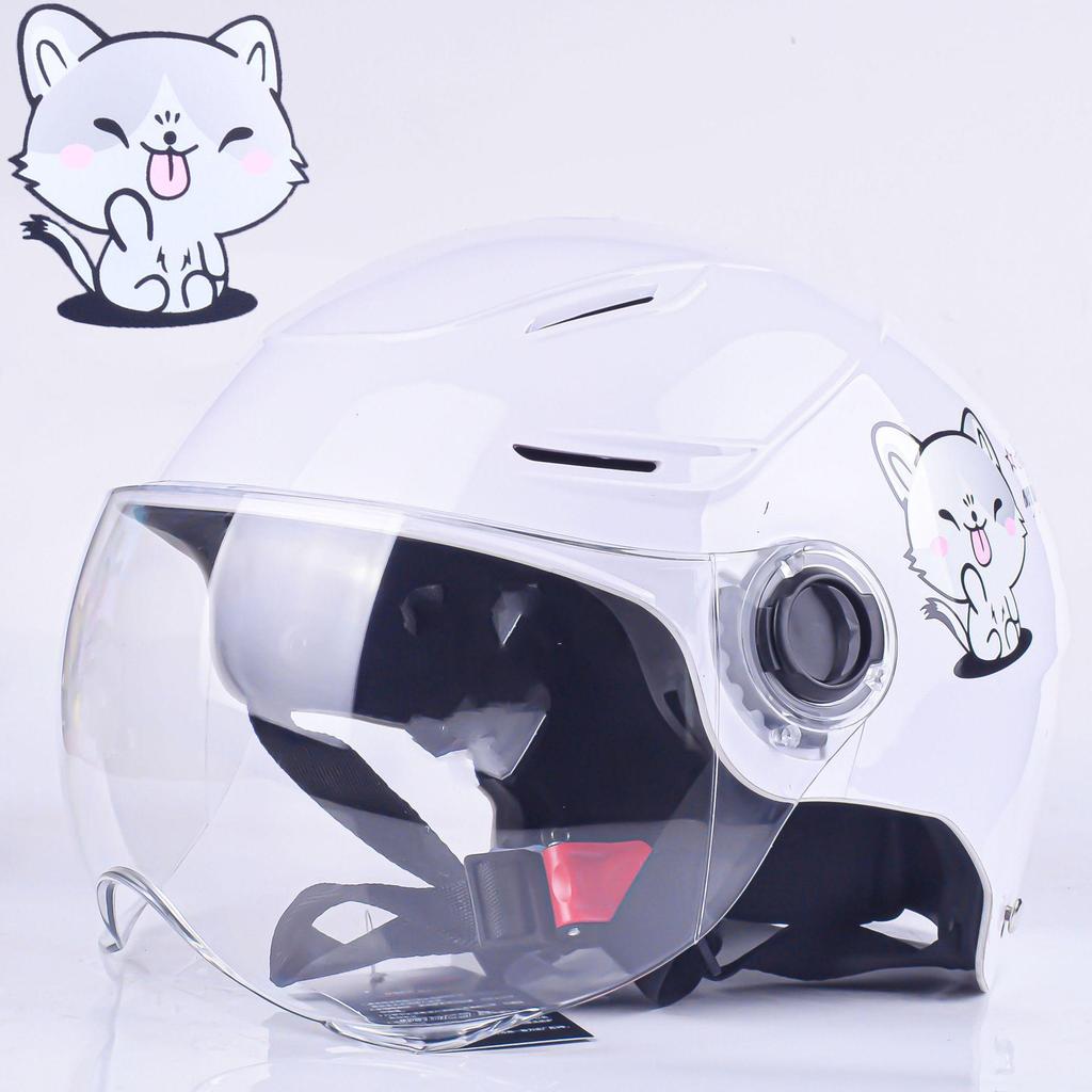 3C Certified Cat-Themed Lightweight Electric Bike Helmet - Summer Riding Sun Protection Safety Helmet