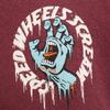 SANTA CRUZ Back logo Short sleeve T-shirt XL wine-red Men's Used