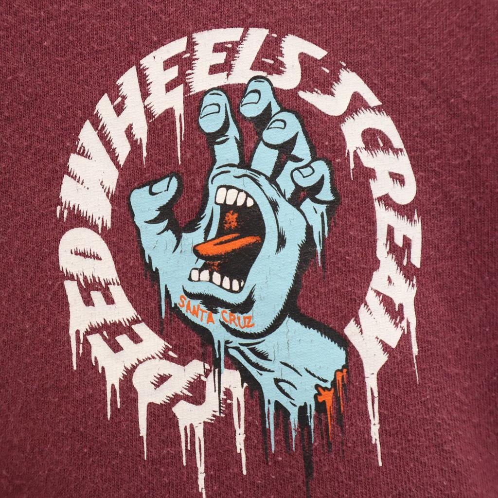 SANTA CRUZ Back logo Short sleeve T-shirt XL wine-red Men's Used