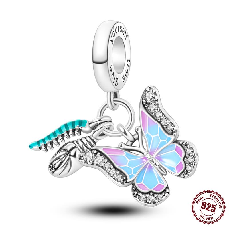Breloque Thème Papillon Breloques Cuivre 24 Designs Pendentifs Papillon Compatible Avec Authentiques Bracelets Fins Bijoux Femme Cadeaux