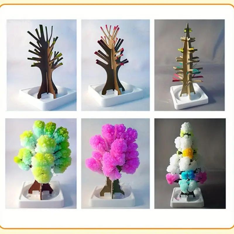 Mini Magic Sakura Miniature Tree DIY Crystal Growing Paper Plantas Miniatura Ornaments Decor Novelty Boy Girls Gift Science Toys