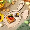 Easter Bunny Tray Wood Food Plate Fruit Serving Bread Display Wooden Spring Decor Kids Child Cake Decorations Easter Supplies