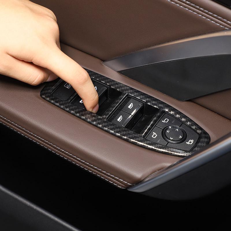 ABS Chrome/Carbon Fiber Car Window Lift Swtich Button Cover Trim Accessories For BMW X1 IX1 U10 U11 2026-2026