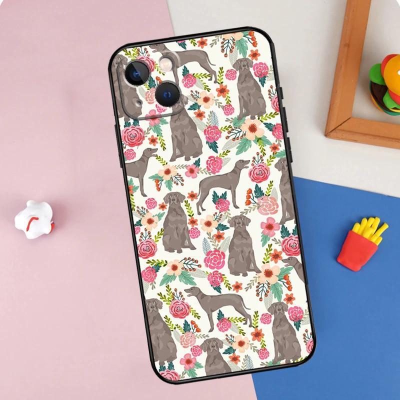 Apple Iphone15 Mobile Phone Case, Weimar Dog Mobile Phone Case, Painted Anti-Drop, Huawei Anti-Drop Mobile Phone Case.