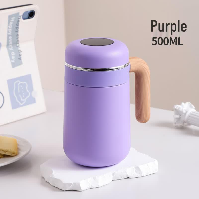 OLOEY 316 Stainless Steel Insulated Coffee Mug with Wood Grain Handle