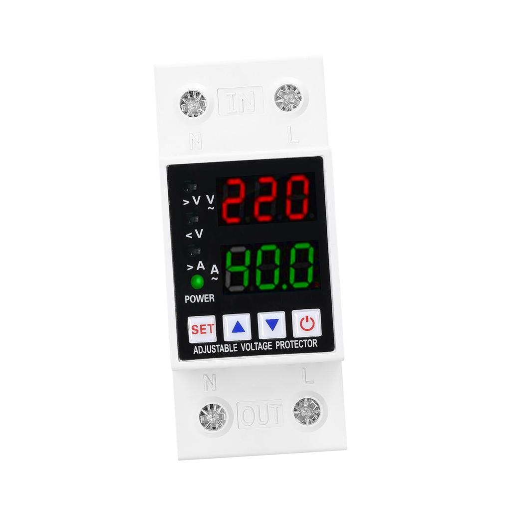 Dual Display Adjustable Voltage Protector Intelligent Over Voltage Under Voltage Over Current Protect Device Home Relay