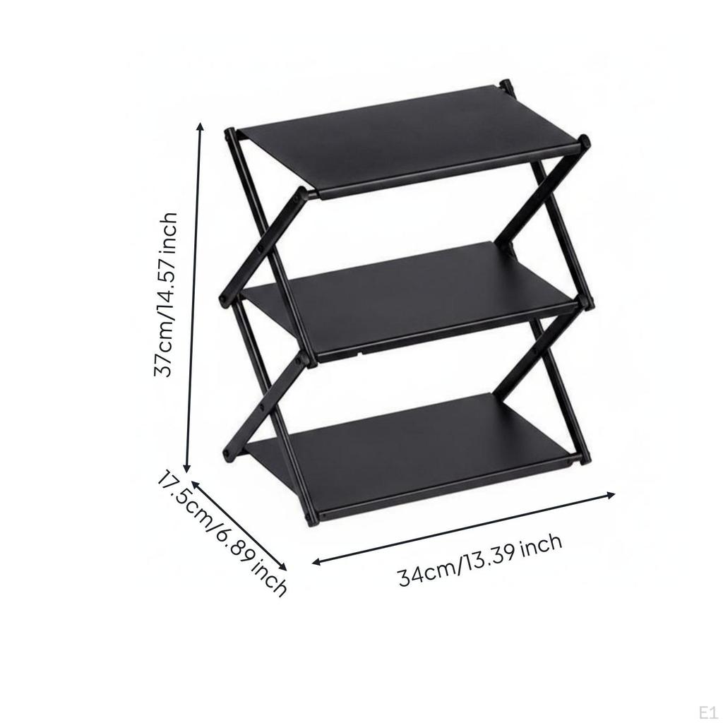 Portable Camping Rack Foldable MultiLayer Tabletop Shelf SpaceSaving Stand