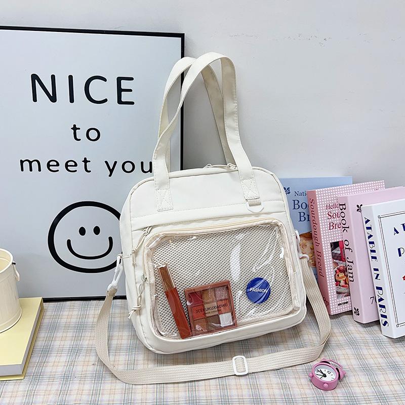 New Fashionable and Cute Bag Single Shoulder Transparent Messenger Bag Large Capacity Casual Women's Bag Student Women's Handbag