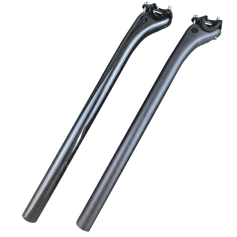 Carbon Fibre MTB Bike Seatpost 25.4/27.2/30.9/31.6mm Offset 20mm Road Bicycle Seat Post 3K Carbon Weave
