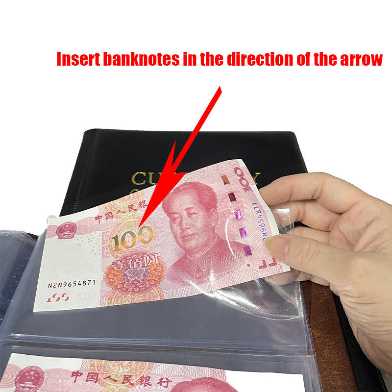 30-Compartment Banknotes Collecting Holder Book Binder Portable 10 Inner Pages Paper Money Currency Storage Album