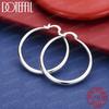Xiaomi 925 Sterling Silver 40mm Delicate Polished Round Earrings for Women, Fashionable Wedding Party Gift Jewelry