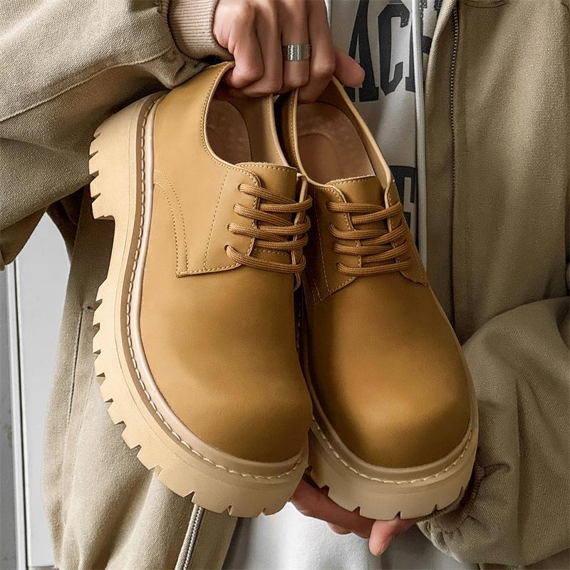 Fashion Leather Shoes For Man Genuine Leather Big Size Shoes High Quality Designer Formal Platform Casual Shoes Fashion Business