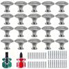 20 peças de puxadores de armário de cozinha, puxadores de gaveta de metal escovado, puxadores de hardware de aço inoxidável, puxadores de cômoda de quarto com dois tamanhos de parafusos, com chave de fenda
